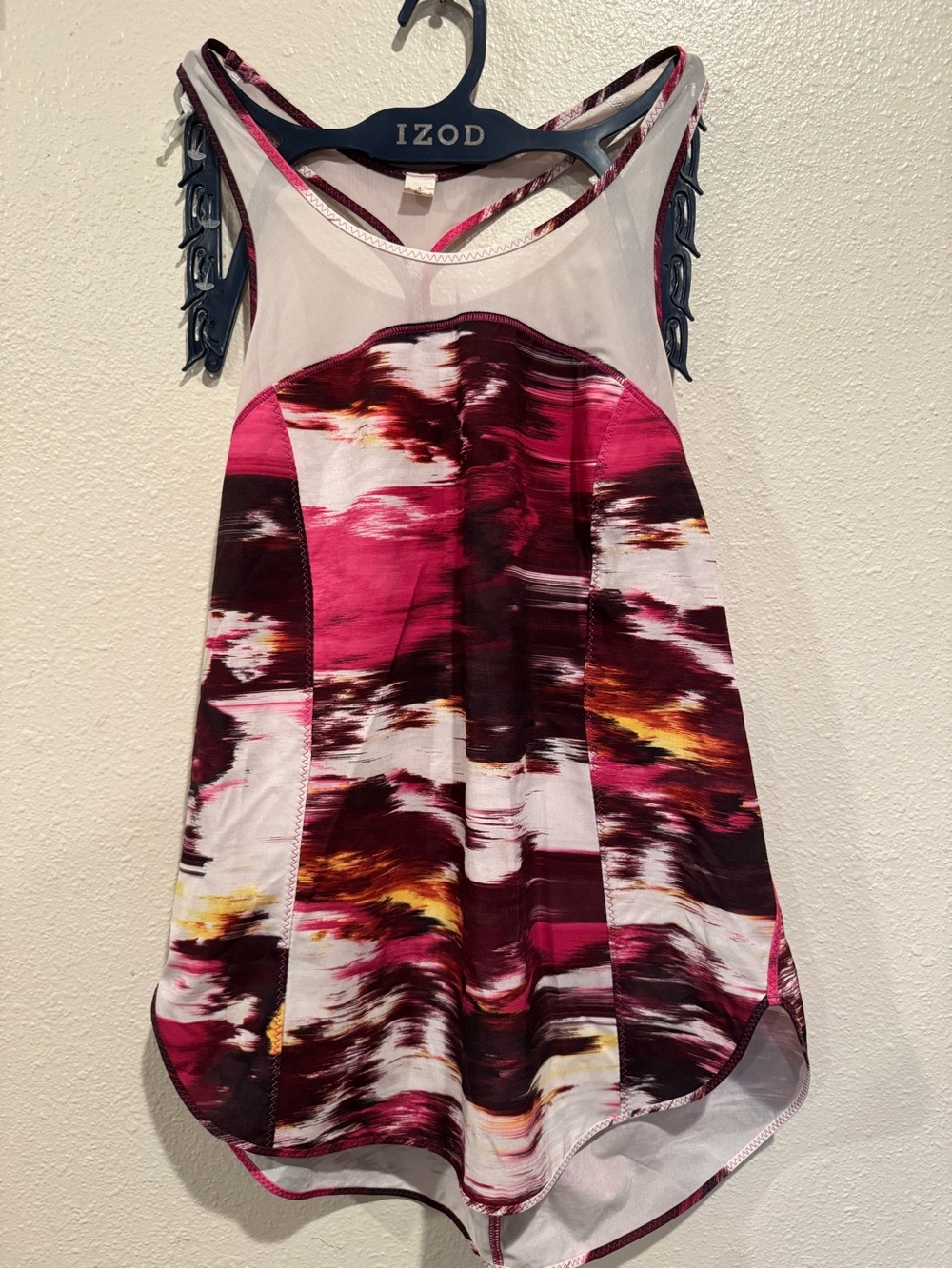 lululemon Pink Multi Abstract Scoop Neck Tank